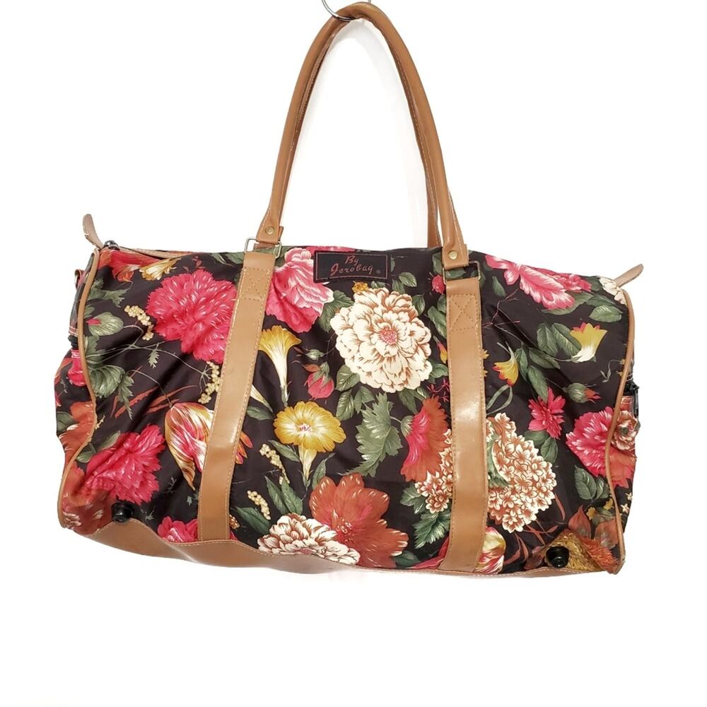 By Jerobag | Flower Print Retro Duffle Travel Bag